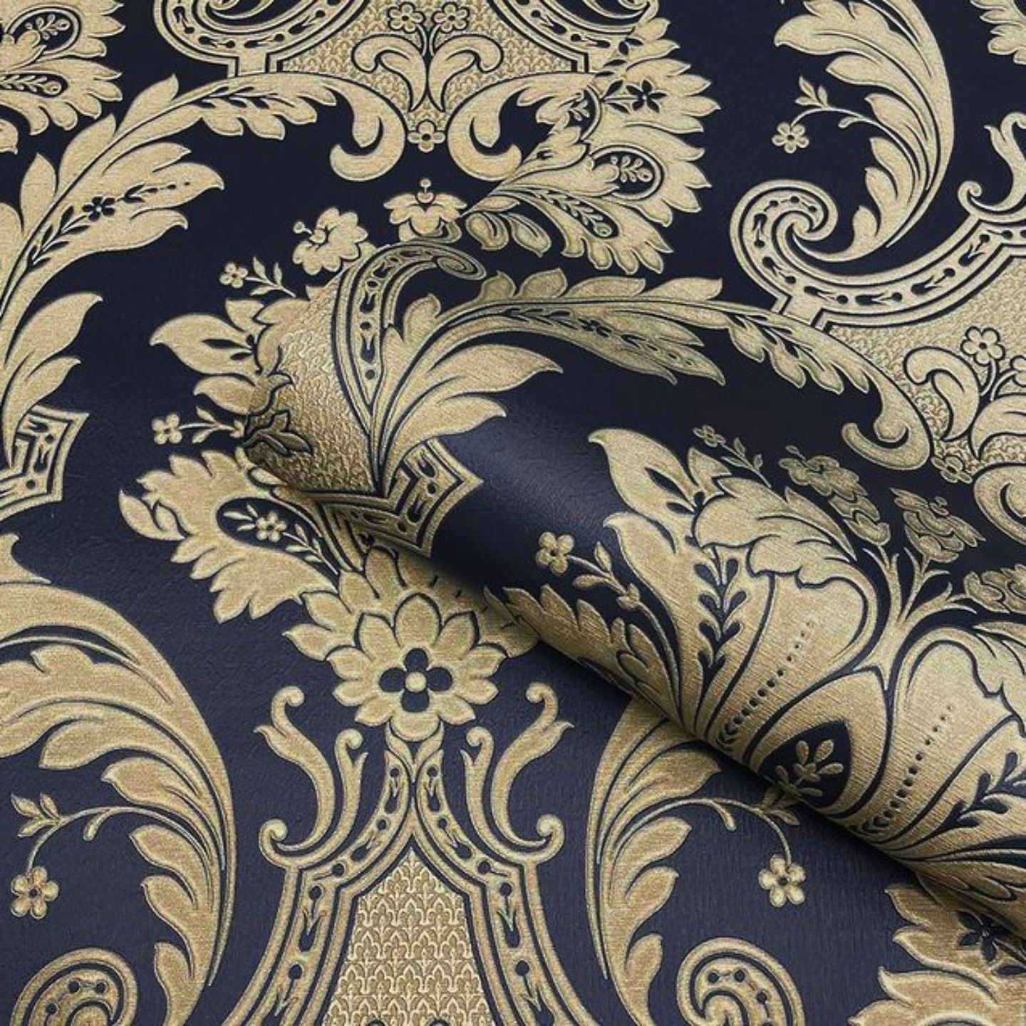 Damask gold wallpaper hot sale